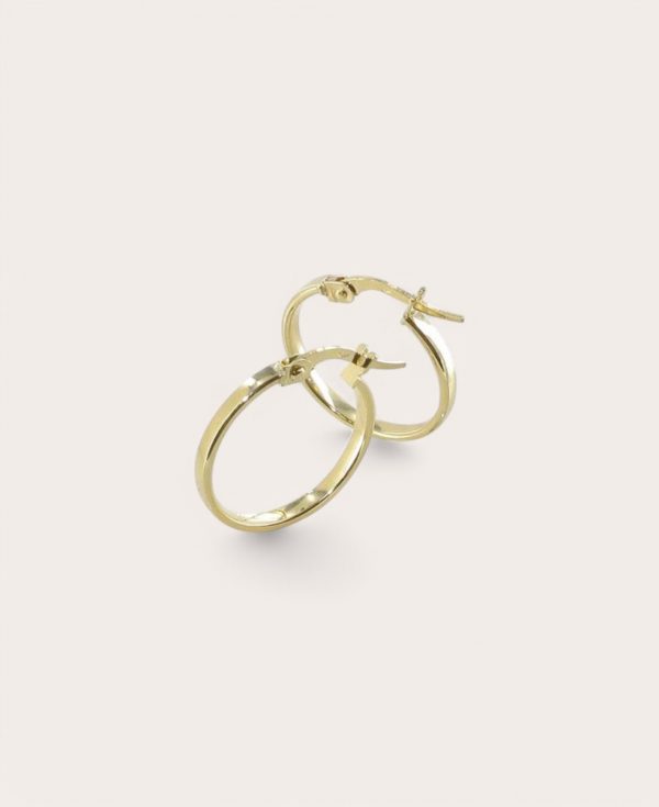 CELENIE, Créole Or 375 Jaune, Ronde fil rectangle 2 mm