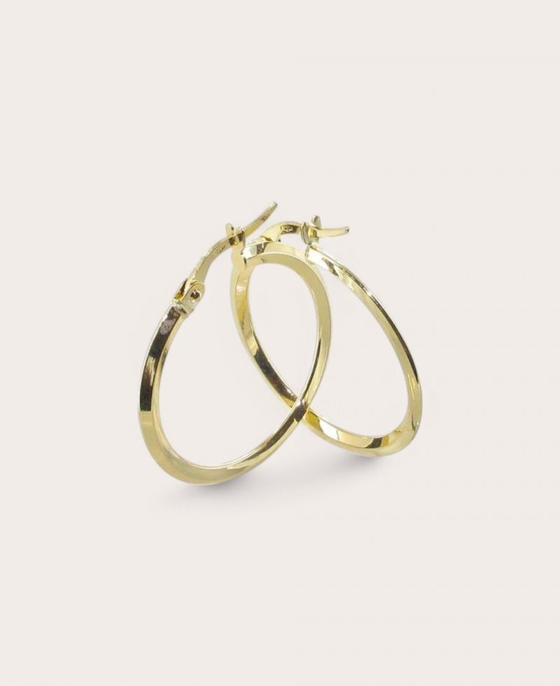 MONIQUE, Créole Or 375 Jaune, Diamètre 30 Ronde fil triangle 2,7 mm