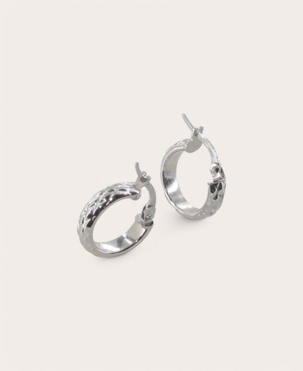 AMBER, Créole Or 375 Blanc, Ronde fil demi jonc 3 mm