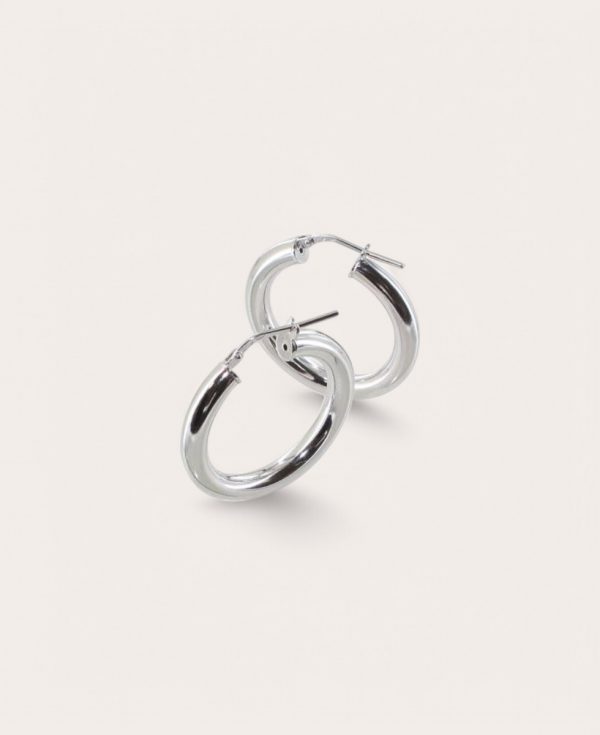 MARION, Créole Argent, Lisse ronde 4 mm