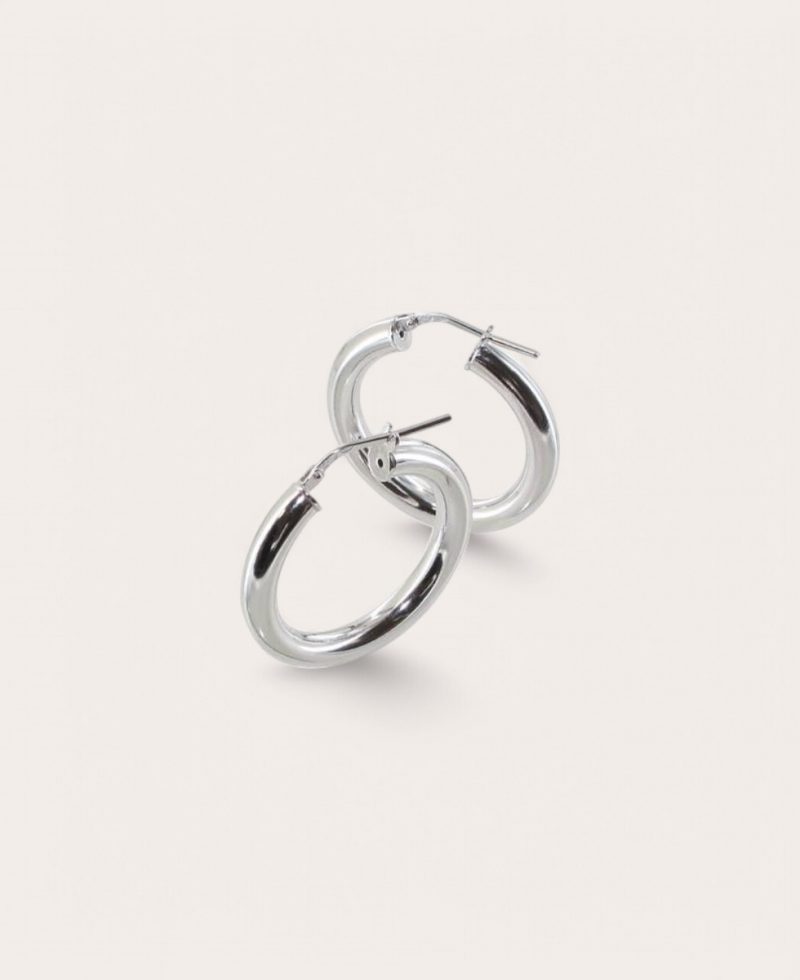 MARION, Créole Argent, Lisse ronde 4 mm