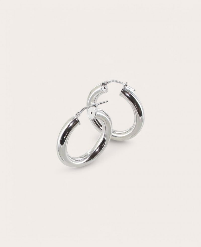 ROXANNE, Créole Argent, Lisse ronde 5 mm