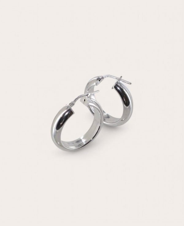 NICOLE, Créole Argent, Demi jonc 6* 3 mm