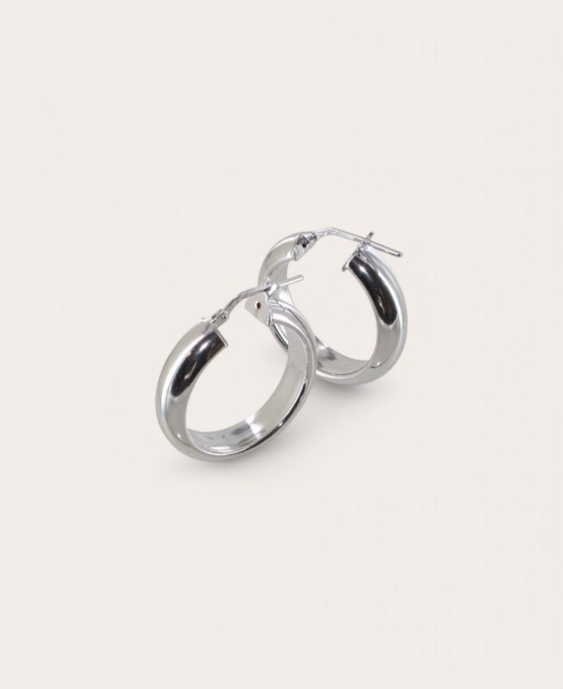 NICOLE, Créole Argent, Demi jonc 6* 3 mm