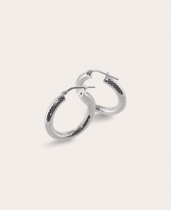 ANGELA, Créole Argent Diamètre 20 Piquetée 4 mm