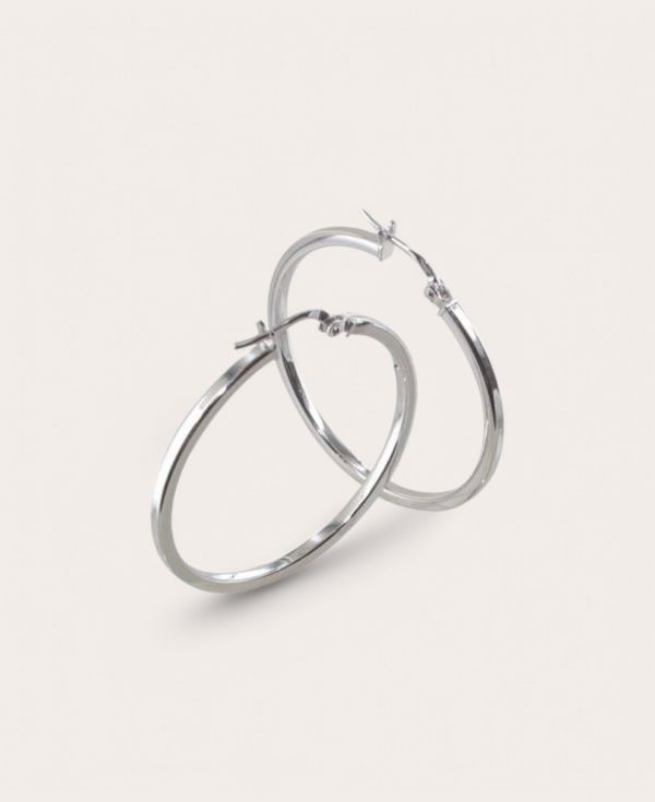 ODETTE, Créole Argent, Ronde tube carré 2 mm