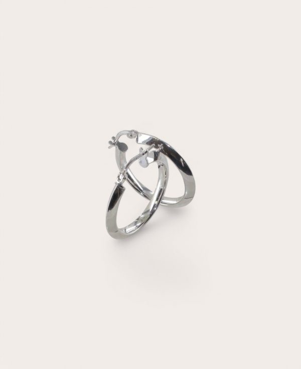 ROSALIE, Créole Argent, Ronde tube triangle 3 mm