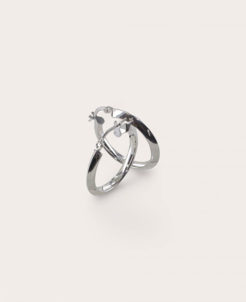 ROSALIE, Créole Argent, Ronde tube triangle 3 mm