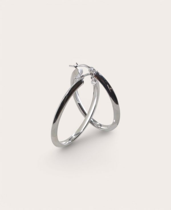 GISELE, Créole Argent, Ovale tube triangle 3 mm