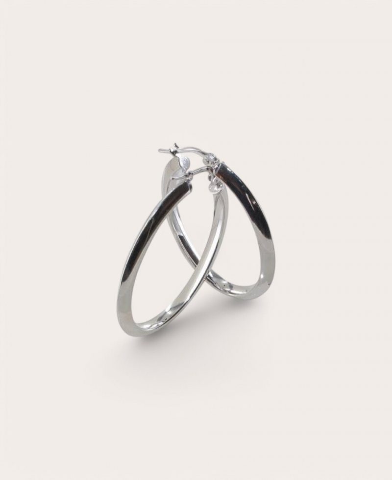 GISELE, Créole Argent, Ovale tube triangle 3 mm