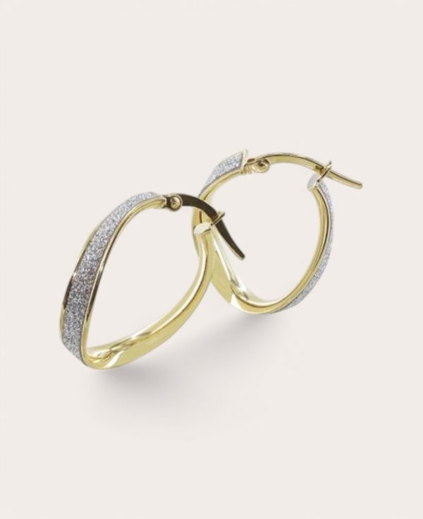 VERA, Créole Or 375 Jaune, Diamètre 20x14 Ondulée Tube 4 mm