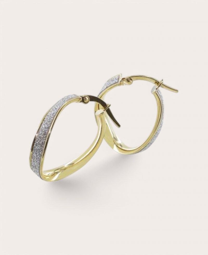 VERA, Créole Or 375 Jaune, Diamètre 20x14 Ondulée Tube 4 mm