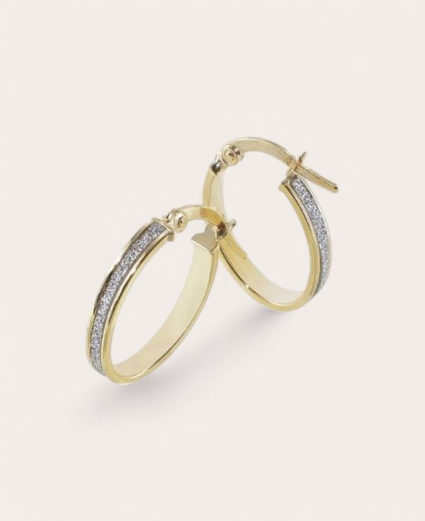 MIRA, Créole Or 375 Jaune, Diamètre 16x11 Ovale Tube 3 mm
