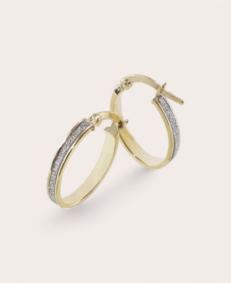 MIRA, Créole Or 375 Jaune, Diamètre 16x11 Ovale Tube 3 mm