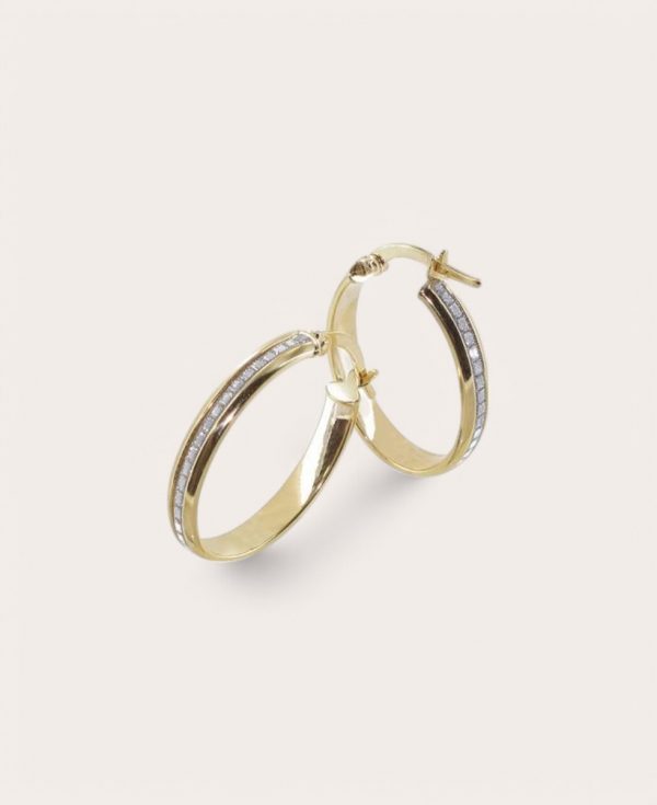 Ruby, Créole Or 375, Diamètre 10 Pavé ovale 22 mm