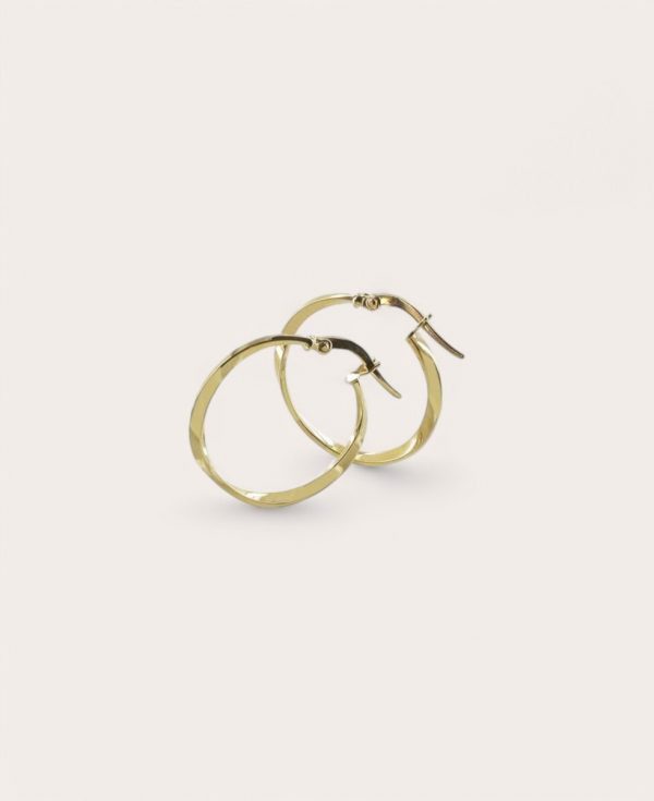 SIENNA, Créoles Or 375 jaune, diamètre 20mm tube