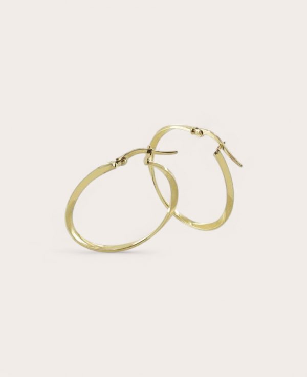 SIENNA, Créoles Or 375 jaune, tube diamètre 25x11mm ovales