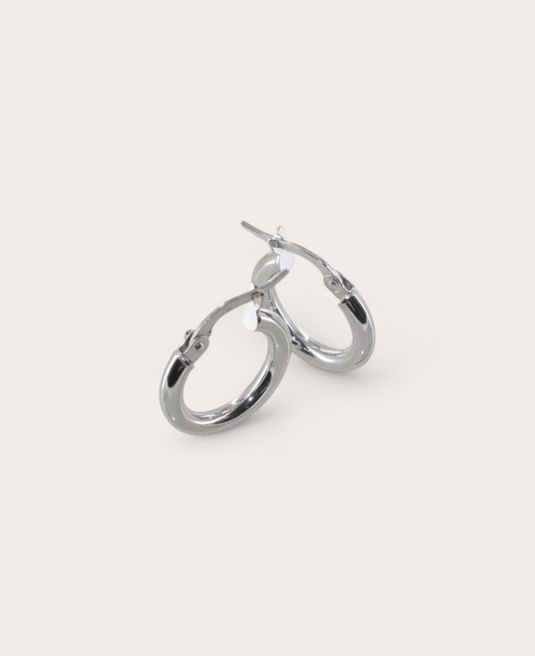 EVA, Créole Or 375 Blanc, Lisse ronde 2,5 mm
