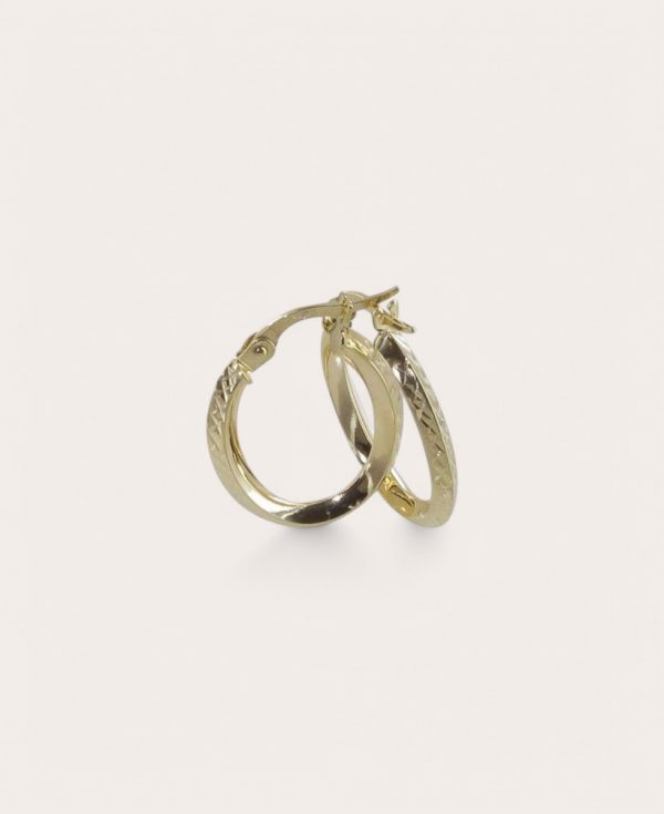 LILY-ROSE, Créoles Or 375, Diamètre 18x11, 3mm Ovales