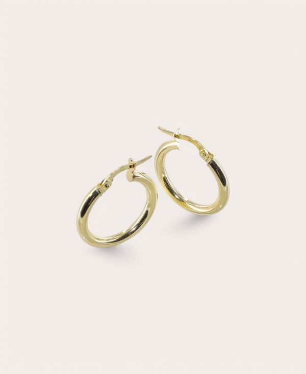 MANON, Créole Or 375 Jaune, Lisse ronde 2,5 mm