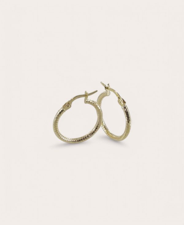 Madeline, Créoles Or 375, Diamètre 15, 2mm Rondes