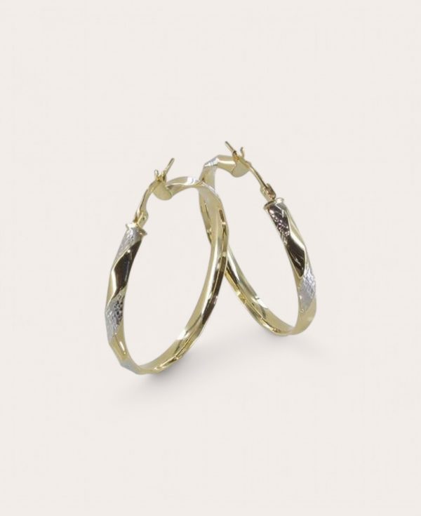 Mai-Li, Créoles Deux Ors, Diamètre 30, 4mm Rondes