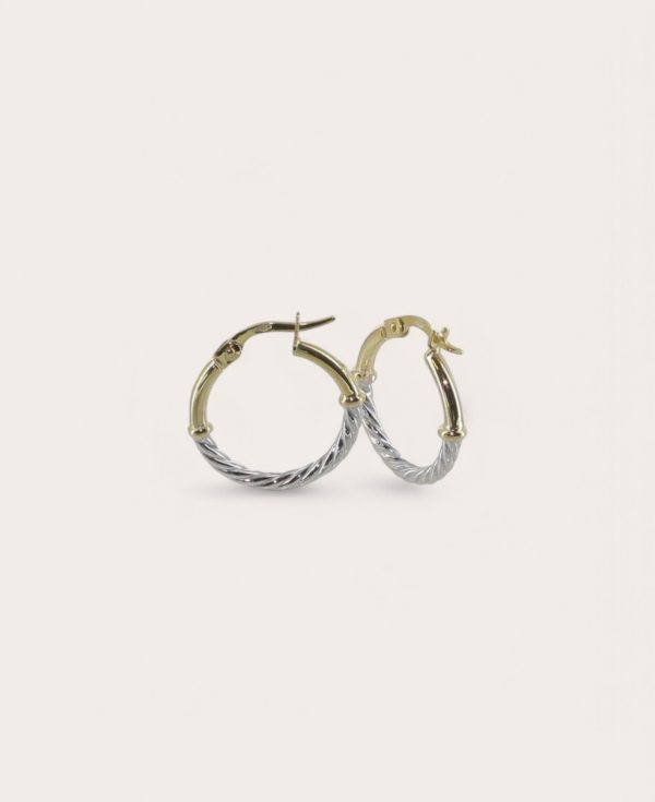 CREOLES DEUX ORS RONDES 2  mm DIAM 15  mm OR 375