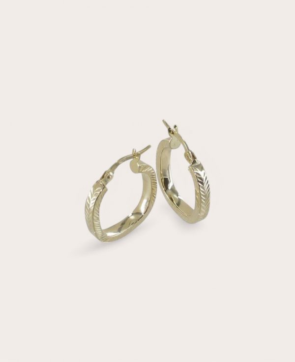 Ada, Créoles Or 375, Diamètre 14 fil rectangle 3mm