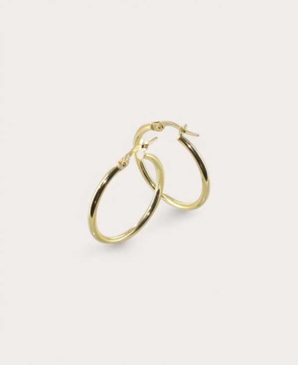 ELODIE, Créole Or 750 Jaune, Lisse ronde 2 mm