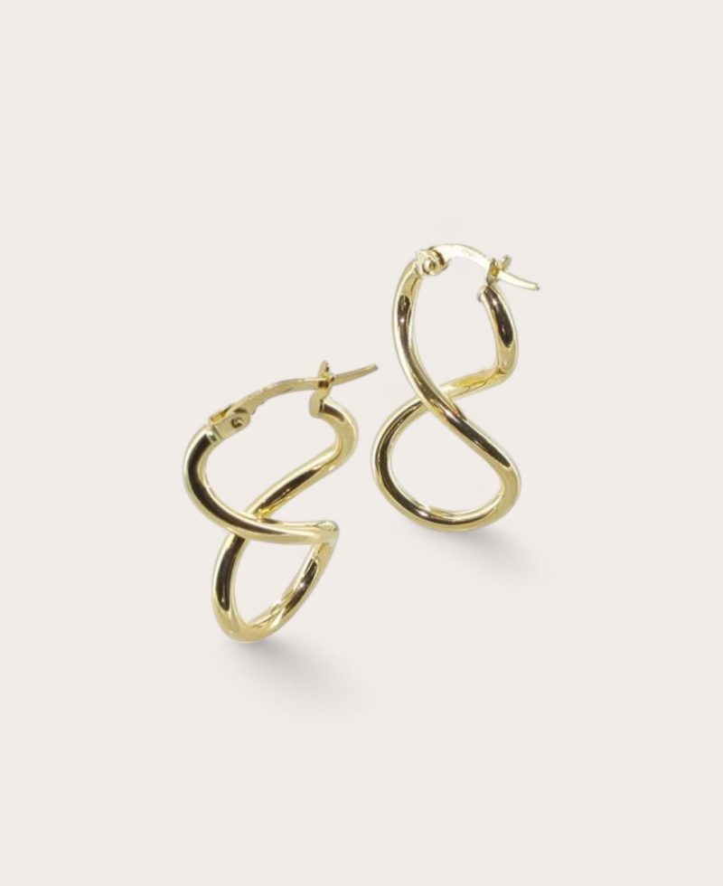 PENELOPE, Créole Or 750 Jaune, Diamètre 16x25 Lisse huit 2 mm