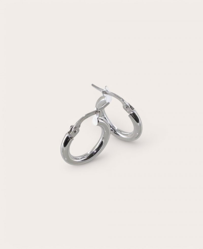 SYLVIE, Créole Or 750 Blanc, Lisse ronde 2,5 mm