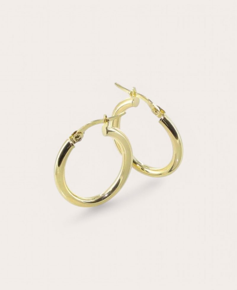 LEA, Créole Or 750 Jaune, Diamètre 13x19 Lisse ovale 2,5 mm