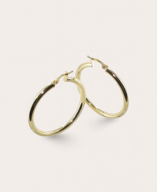 CHRISTINE , Créole Or 750 Jaune, Lisse ronde 3 mm