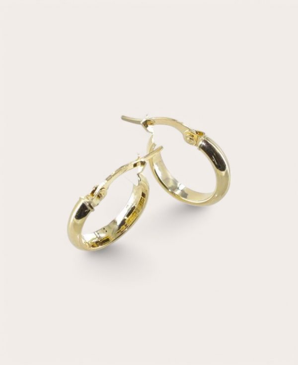 LOU, Créole Or 750 Jaune, Demi Jonc lisse 3 mm