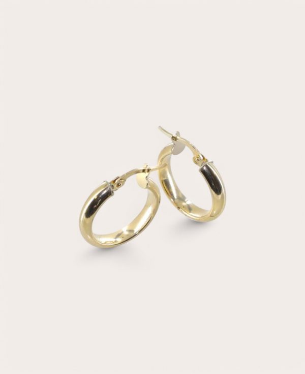 EMMA, Créole Or 750 Jaune, Demi Jonc lisse 4 mm