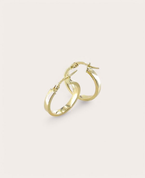 LUCIE, Créole Or 750 Jaune, Ronde fil rectangle 3 mm