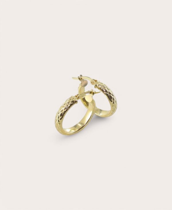SWEET, Créole Or 750 Jaune, Ronde fil demi jonc 3 mm