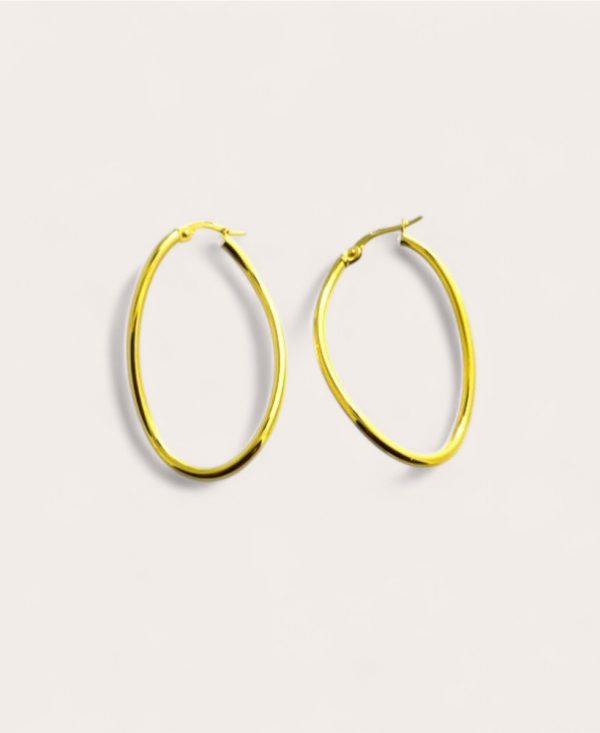 Dubble, Créole Or 750 Jaune, LISSES HUIT 2MM 20X35 MM