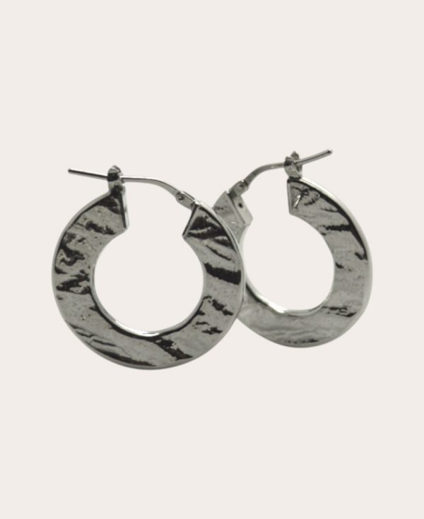 Créoles Martelées Argent Rhodié