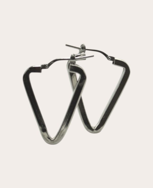 Créoles Triangles Argent Rhodié